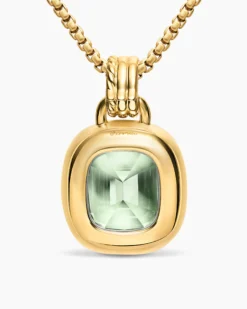 DY Mercer® Color Amulet 18K Yellow Gold with Prasiolite and Diamonds, 17mm
