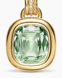 DY Mercer® Color Amulet 18K Yellow Gold with Prasiolite and Diamonds, 17mm