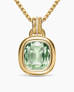 DY Mercer® Color Amulet 18K Yellow Gold with Prasiolite and Diamonds, 17mm