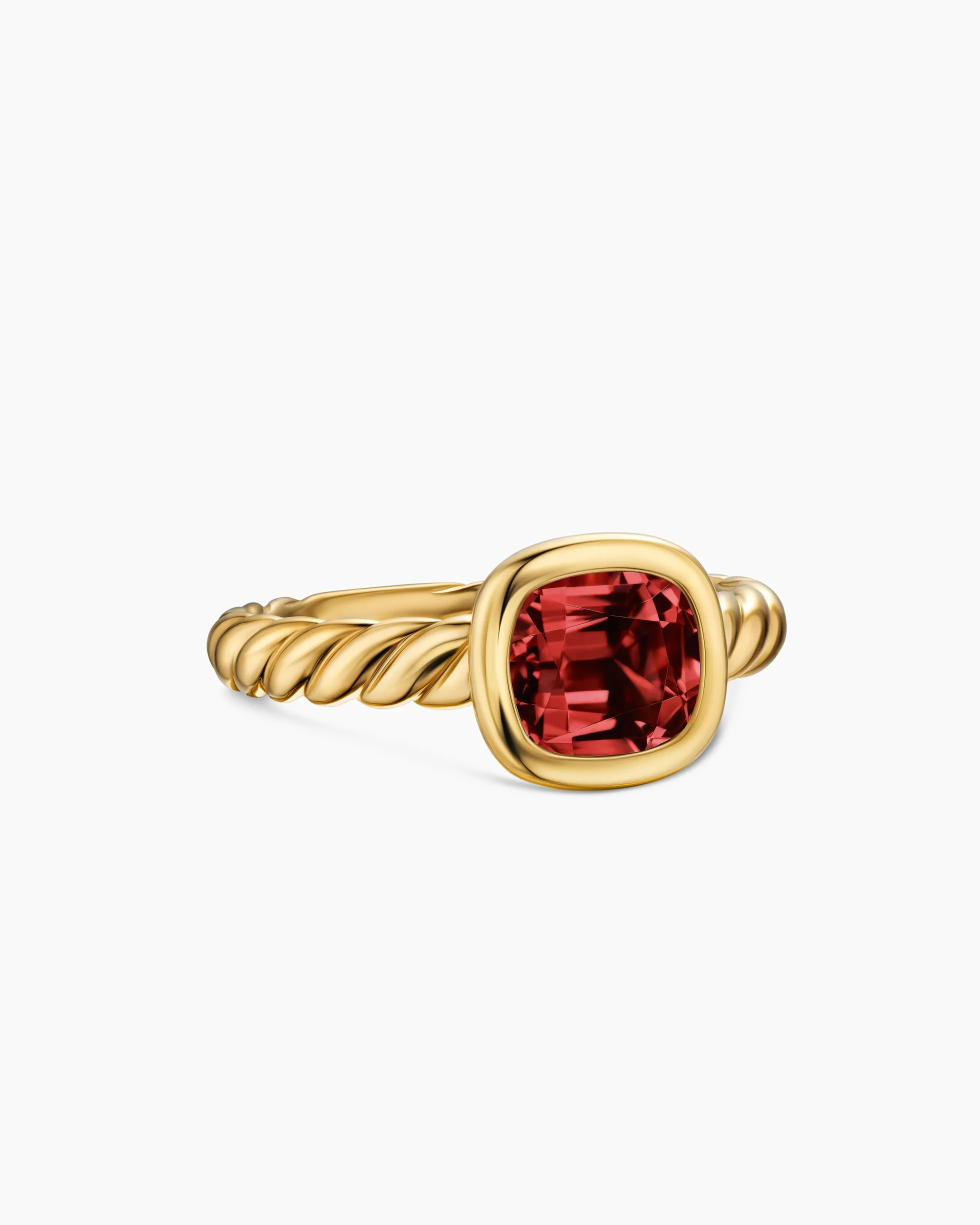 DY Mercer® Color Stone Ring 18K Yellow Gold with Rhodolite Garnet, 7mm
