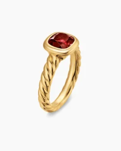 DY Mercer® Color Stone Ring 18K Yellow Gold with Rhodolite Garnet, 7mm
