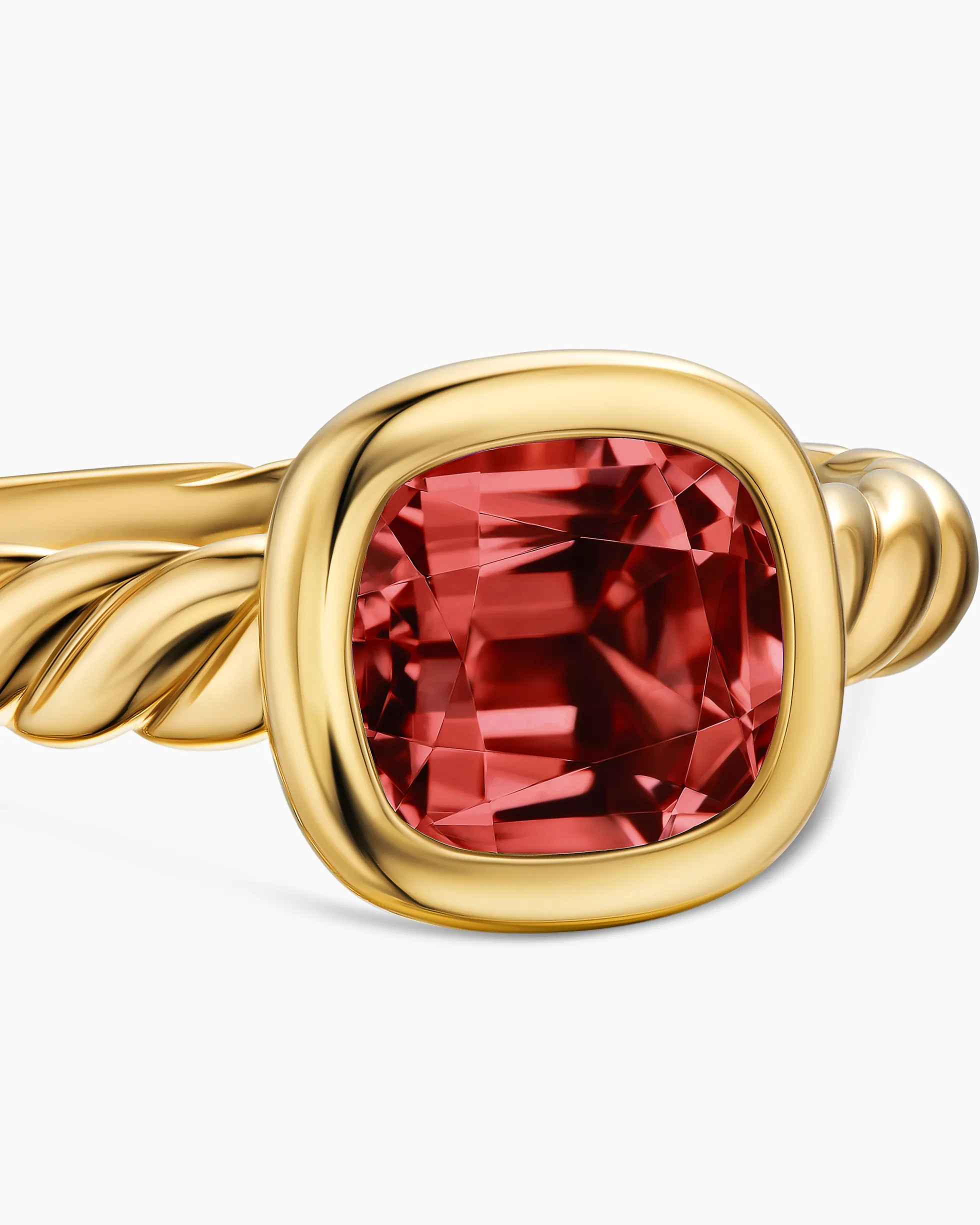 DY Mercer® Color Stone Ring 18K Yellow Gold with Rhodolite Garnet, 7mm