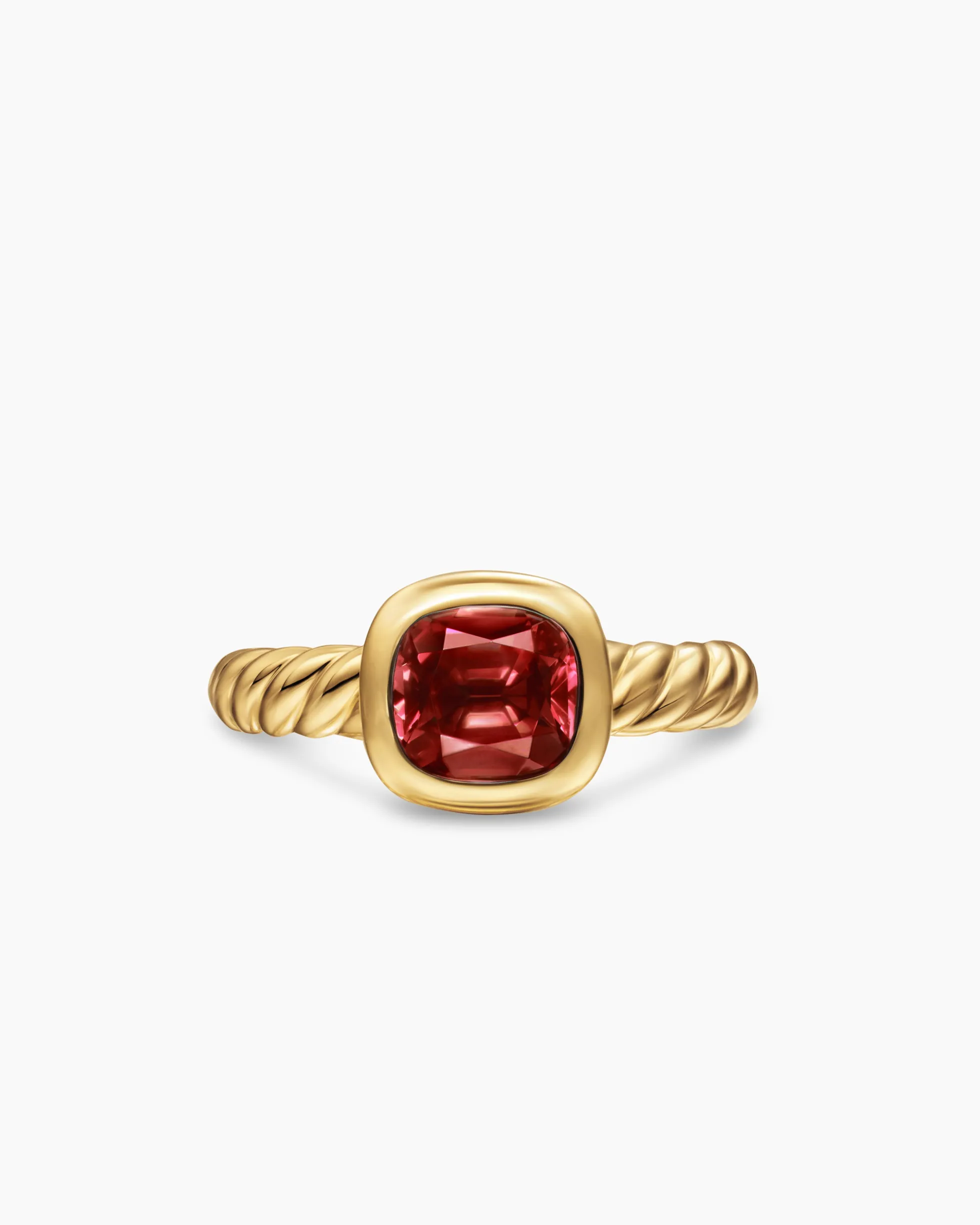 DY Mercer® Color Stone Ring 18K Yellow Gold with Rhodolite Garnet, 7mm