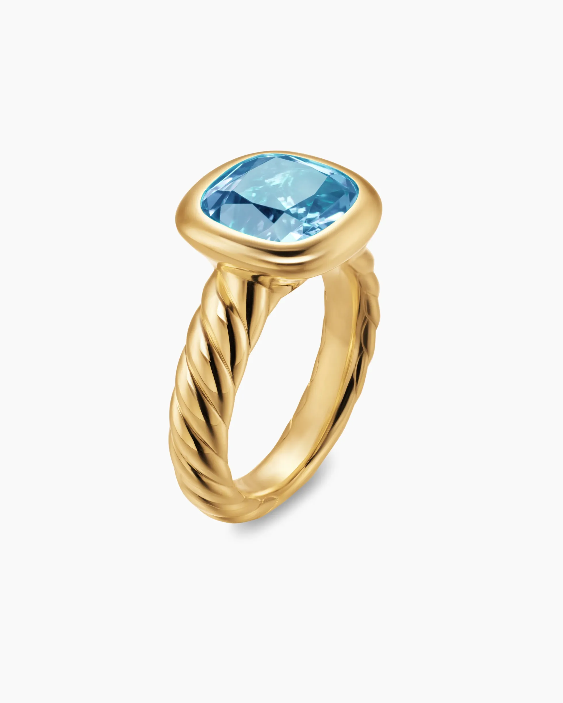 DY Mercer® Color Stone Ring 18K Yellow Gold with Sky Blue Topaz, 10mm