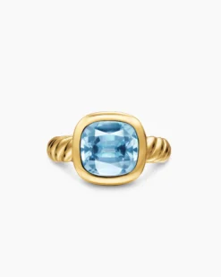 DY Mercer® Color Stone Ring 18K Yellow Gold with Sky Blue Topaz, 10mm