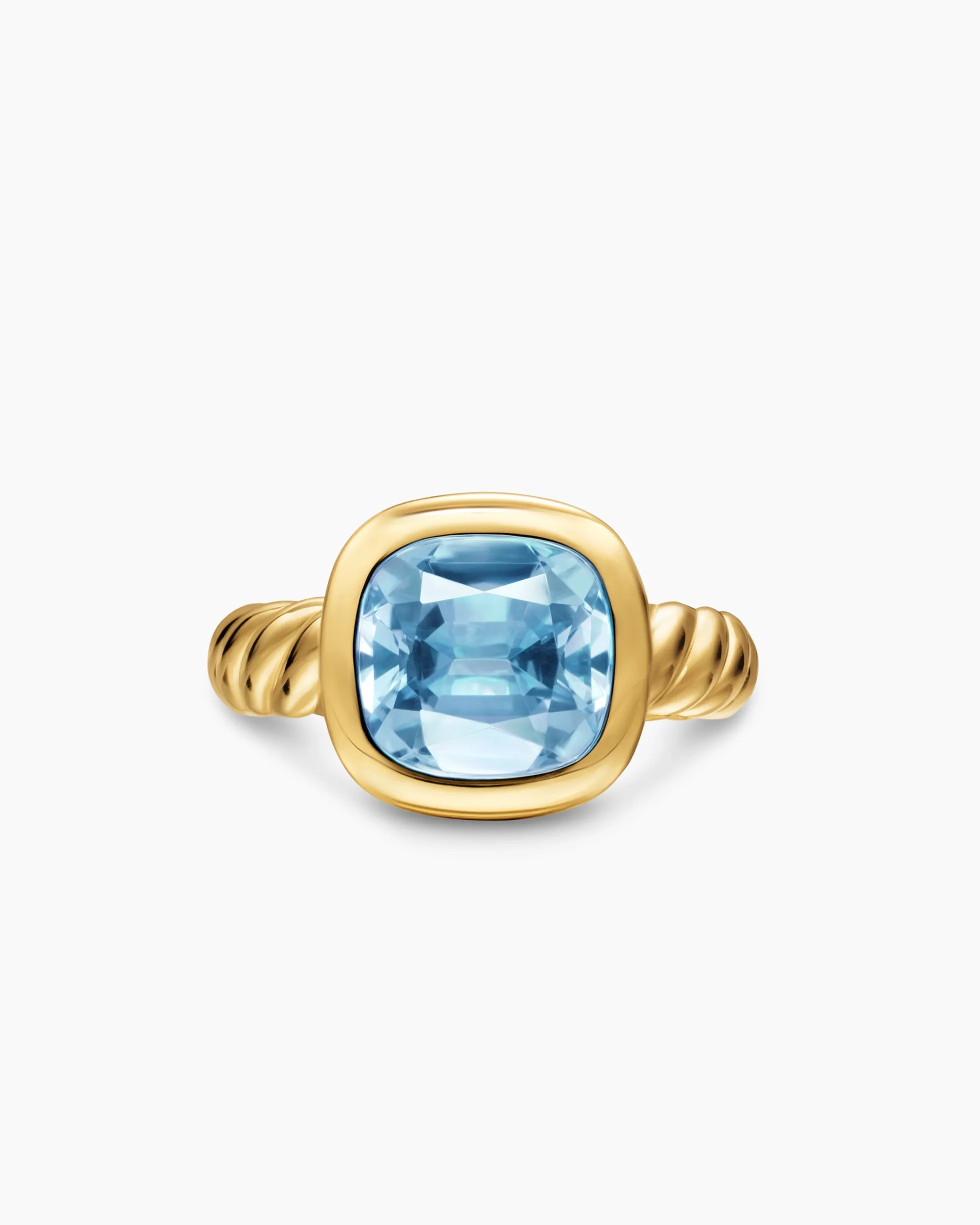 DY Mercer® Color Stone Ring 18K Yellow Gold with Sky Blue Topaz, 10mm
