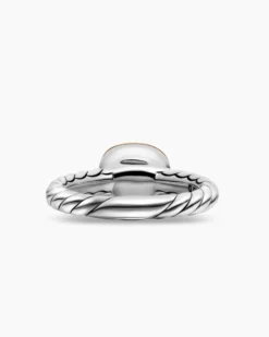 DY Mercer® Color Stone Ring Sterling Silver with 18K Yellow Gold and Champagne Citrine, 7mm