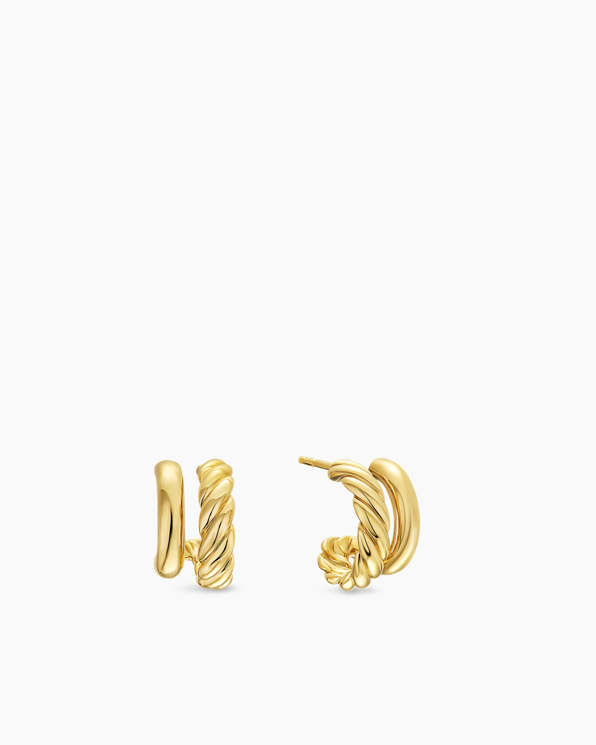DY Mercer® Double Hoop Huggie Earrings 18K Yellow Gold, 13.5mm