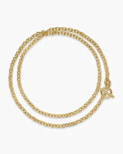DY Mercer® Double Row Toggle Chain Necklace 18K Yellow Gold with Diamonds, 8mm