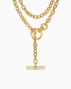DY Mercer® Double Row Toggle Chain Necklace 18K Yellow Gold with Diamonds, 8mm