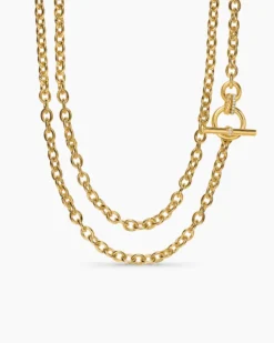 DY Mercer® Double Row Toggle Chain Necklace 18K Yellow Gold with Diamonds, 8mm
