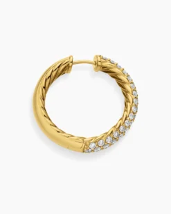 DY Mercer® Hoop Earrings 18K Yellow Gold with Diamonds, 25.4mm