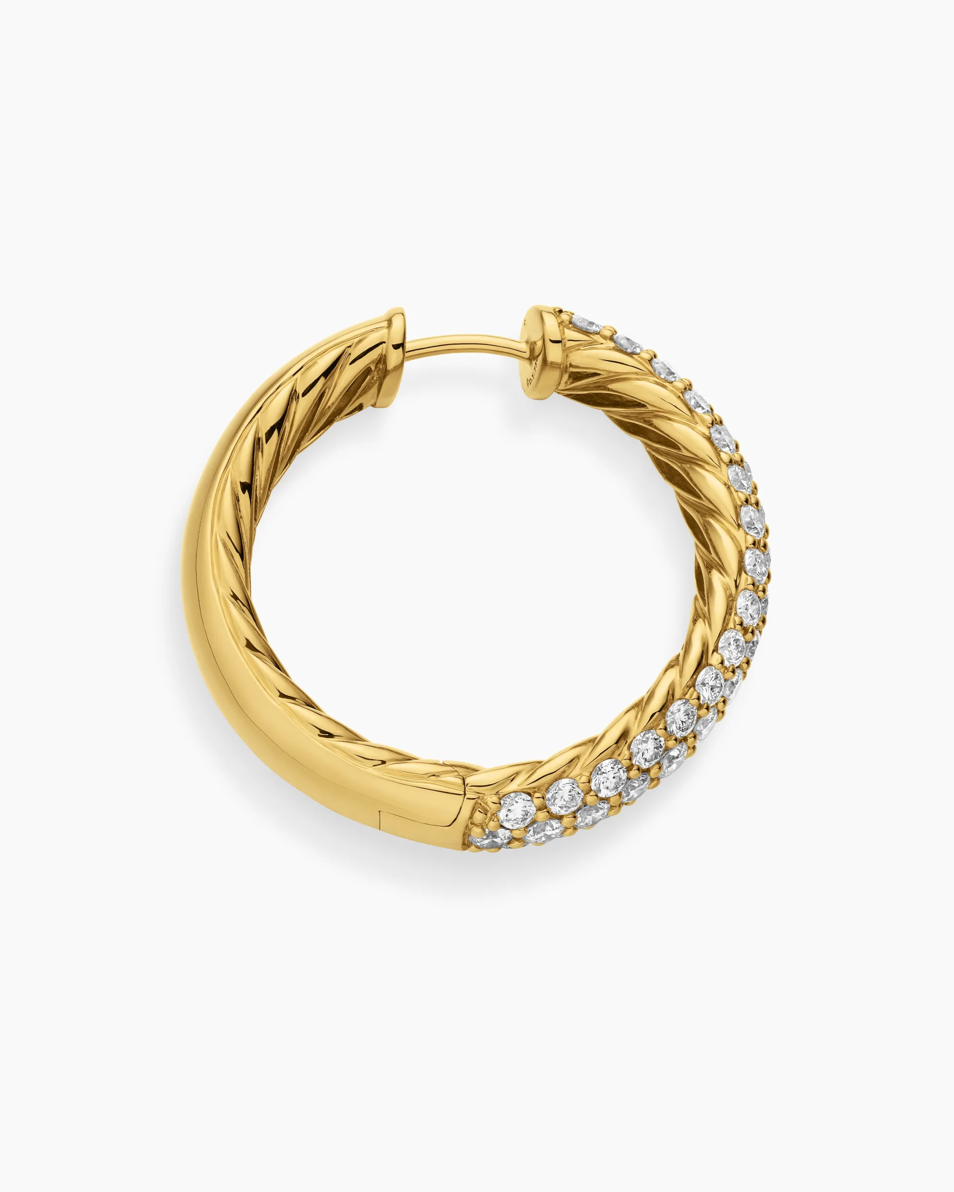 DY Mercer® Hoop Earrings 18K Yellow Gold with Diamonds, 25.4mm
