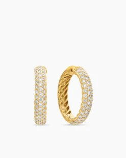 DY Mercer® Hoop Earrings 18K Yellow Gold with Diamonds, 25.4mm