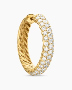 DY Mercer® Hoop Earrings 18K Yellow Gold with Diamonds, 25.4mm