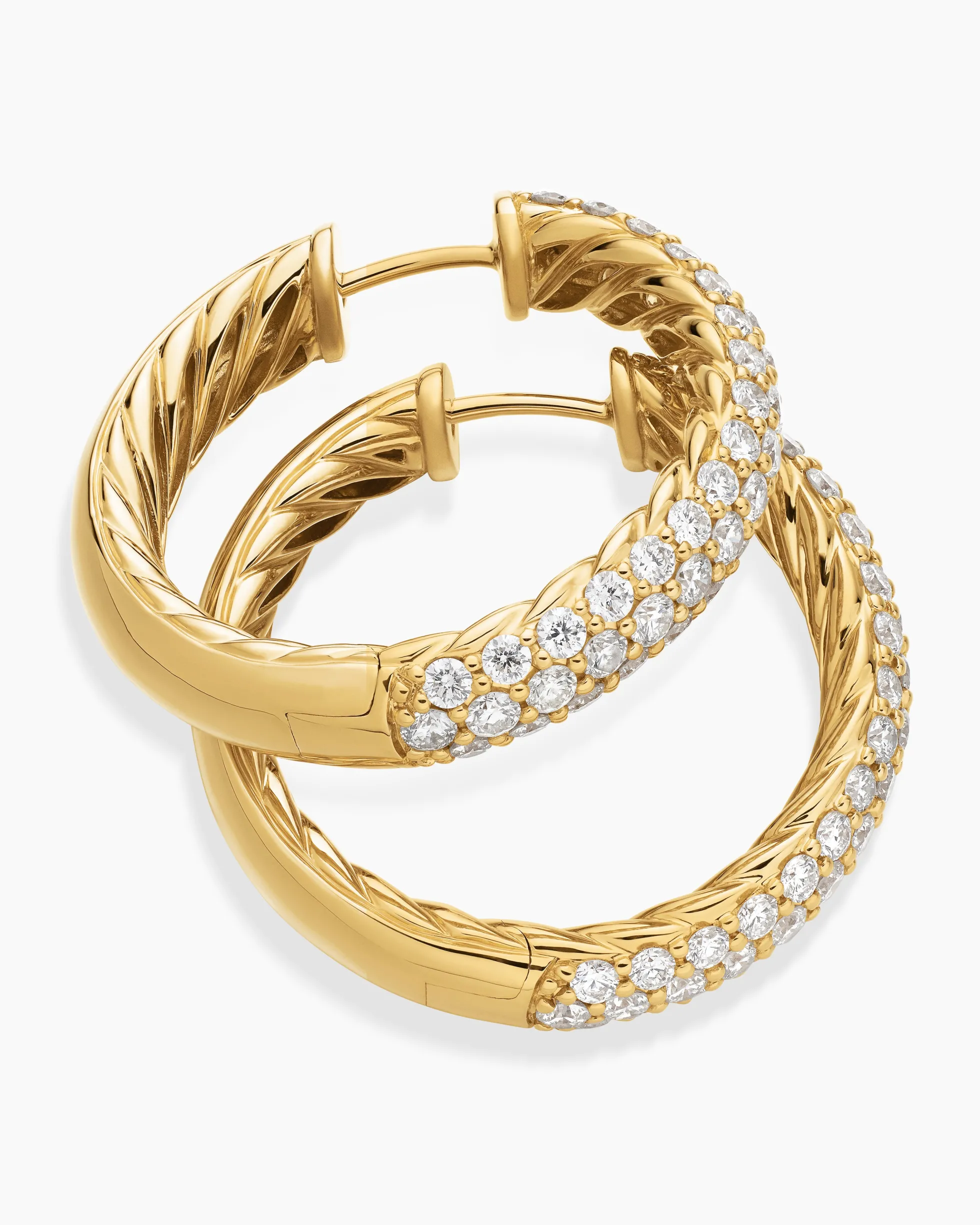 DY Mercer® Hoop Earrings 18K Yellow Gold with Diamonds, 25.4mm
