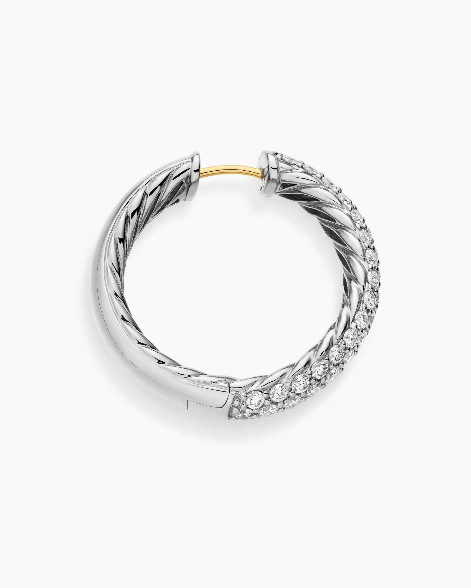 DY Mercer® Hoop Earrings Sterling Silver with Diamonds, 25.4mm