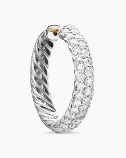 DY Mercer® Hoop Earrings Sterling Silver with Diamonds, 25.4mm