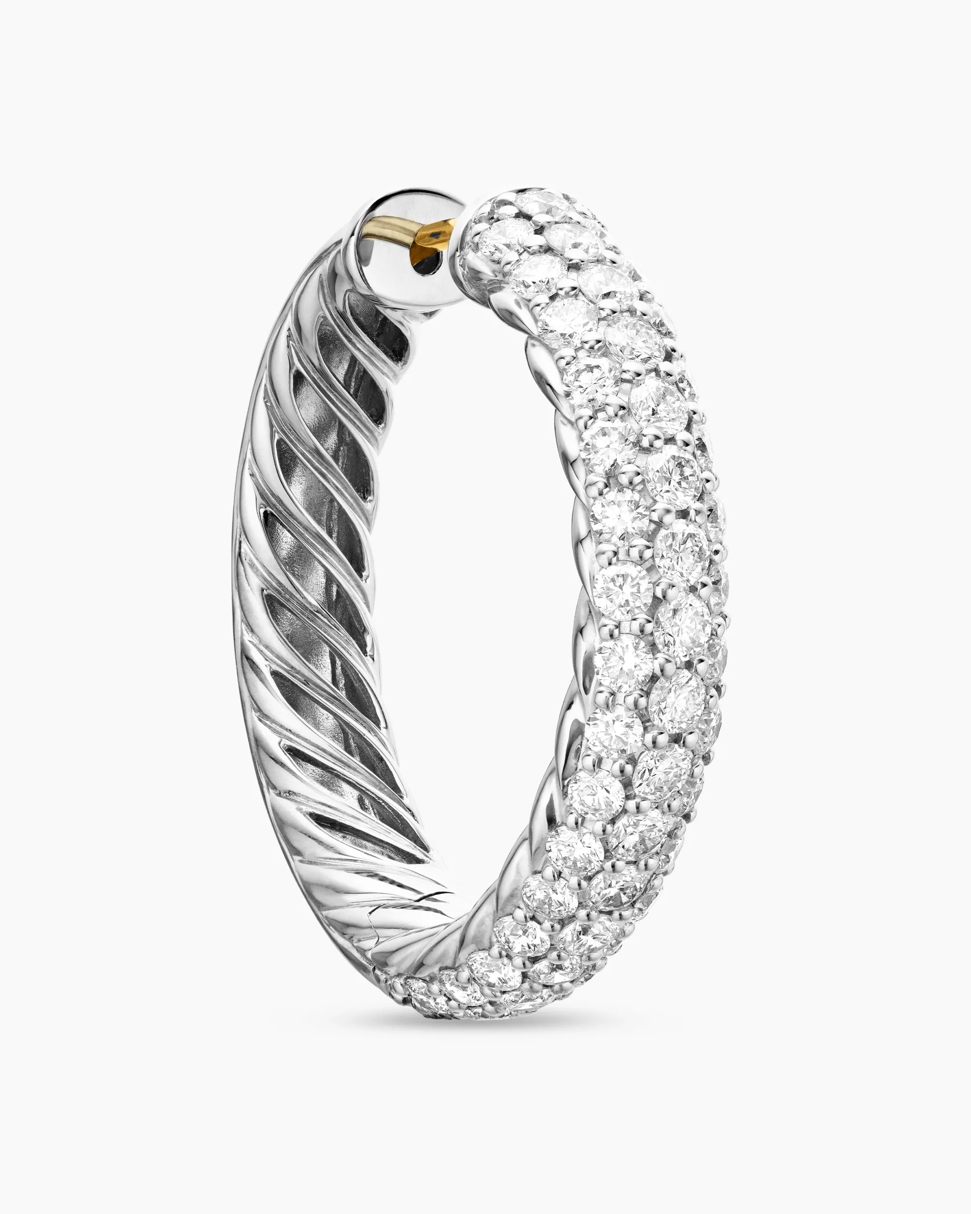 DY Mercer® Hoop Earrings Sterling Silver with Diamonds, 25.4mm