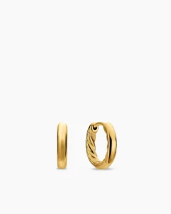 DY Mercer® Huggie Hoop Earrings 18K Yellow Gold, 12mm
