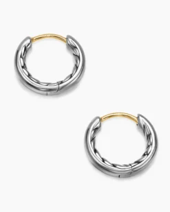 DY Mercer® Huggie Hoop Earrings Sterling Silver, 12mm
