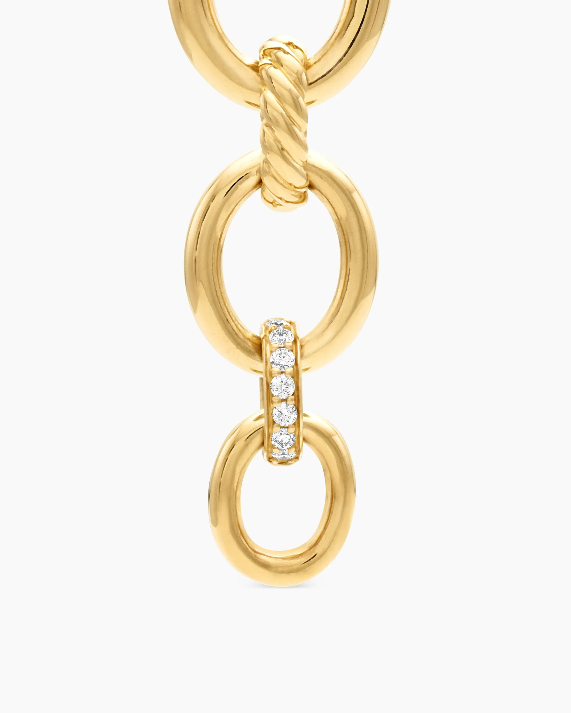 DY Mercer® Linked Drop Earrings 18K Yellow Gold with Diamonds, 68mm