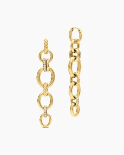 DY Mercer® Linked Drop Earrings 18K Yellow Gold with Diamonds, 68mm