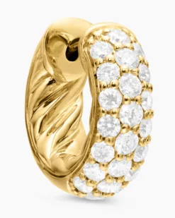 DY Mercer® Micro Hoop Earrings 18K Yellow Gold with Diamonds, 13.5mm