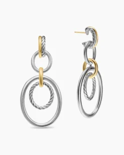 DY Mercer® Mobile Drop Earrings Sterling Silver with 18K Yellow Gold, 65.7mm