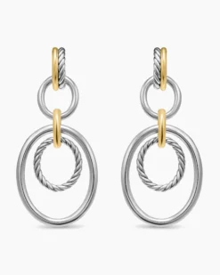 DY Mercer® Mobile Drop Earrings Sterling Silver with 18K Yellow Gold, 65.7mm
