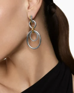 DY Mercer® Mobile Drop Earrings Sterling Silver with 18K Yellow Gold, 65.7mm