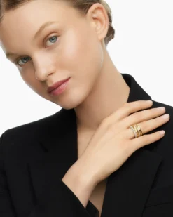 DY Mercer® Multi Row Ring 18K Yellow Gold with Diamonds, 14mm