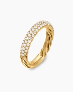 DY Mercer® Pavé Band Ring 18K Yellow Gold with Diamonds, 3.7mm