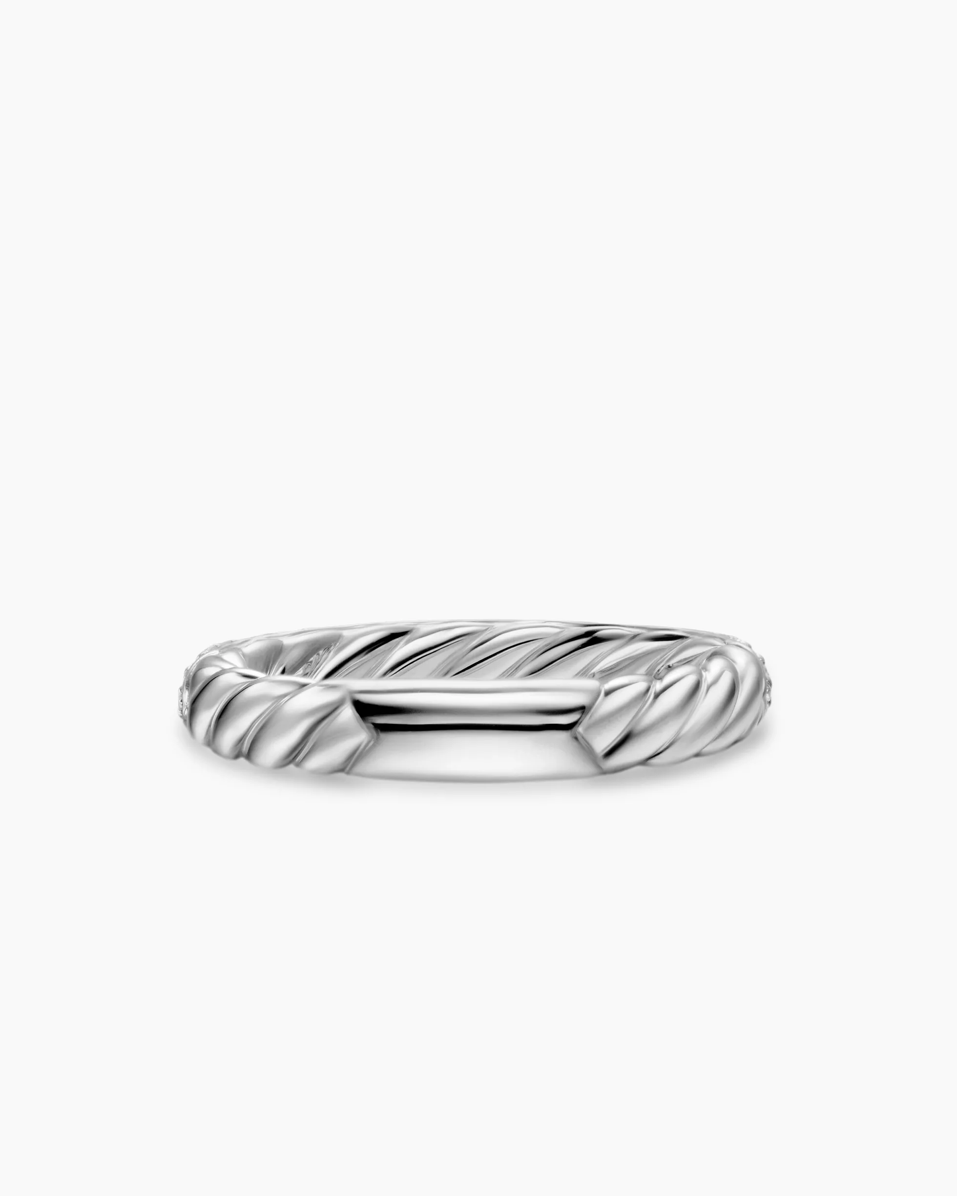 DY Mercer® Pavé Band Ring Sterling Silver with Diamonds, 3.7mm