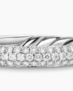 DY Mercer® Pavé Band Ring Sterling Silver with Diamonds, 3.7mm