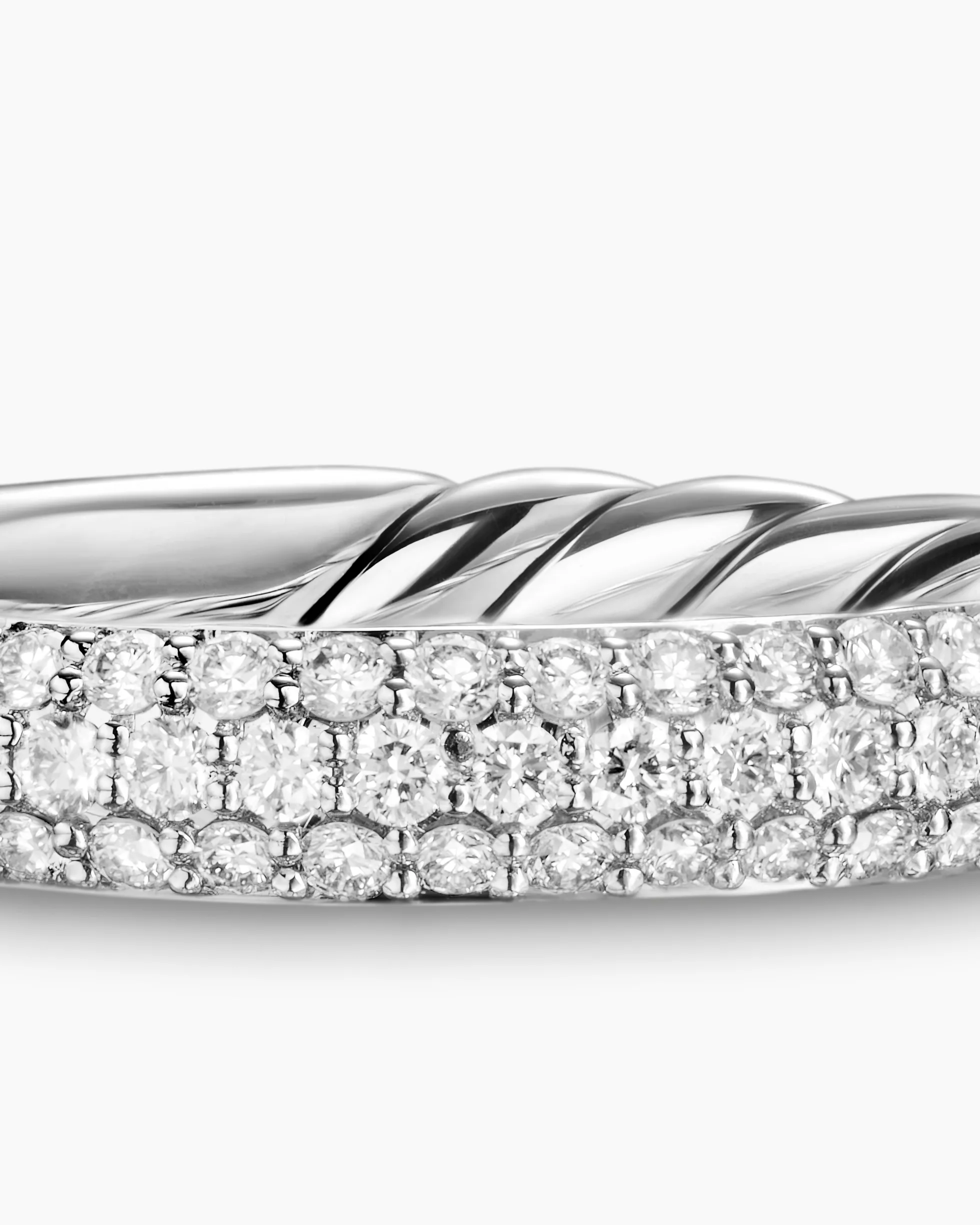 DY Mercer® Pavé Band Ring Sterling Silver with Diamonds, 3.7mm