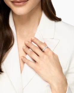 DY Mercer® Pavé Band Ring Sterling Silver with Diamonds, 3.7mm