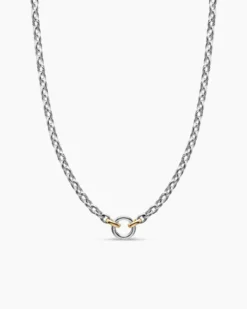 DY Mercer® Petite Chain Necklace Sterling Silver with 18K Yellow Gold, 4.5mm