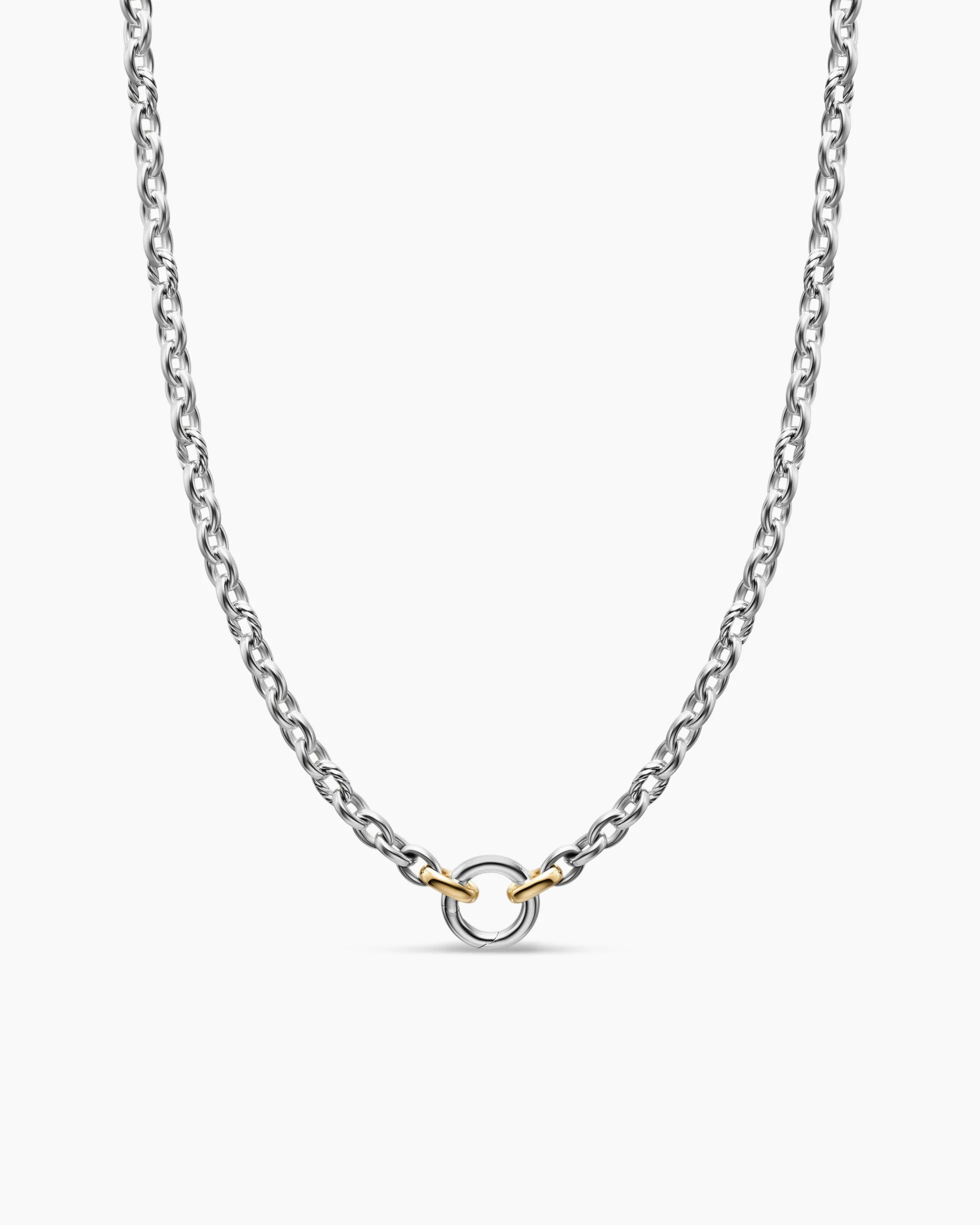 DY Mercer® Petite Chain Necklace Sterling Silver with 18K Yellow Gold, 4.5mm