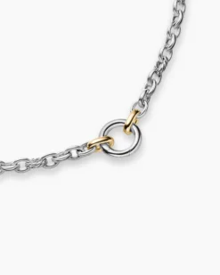 DY Mercer® Petite Chain Necklace Sterling Silver with 18K Yellow Gold, 4.5mm