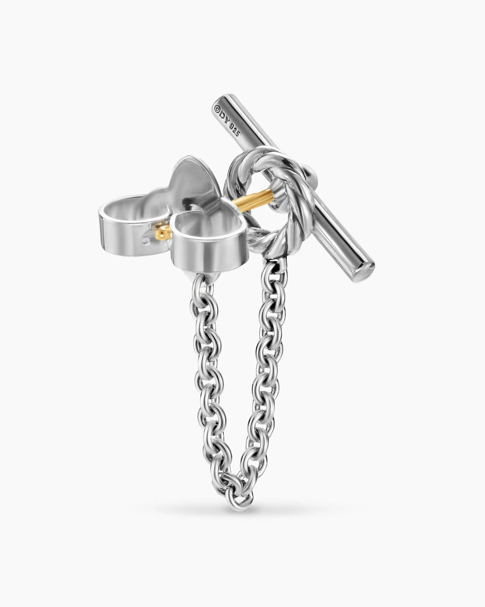 DY Mercer® Petite Toggle Chain Stud Earrings Sterling Silver, 38.2mm