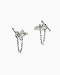 DY Mercer® Petite Toggle Chain Stud Earrings Sterling Silver, 38.2mm
