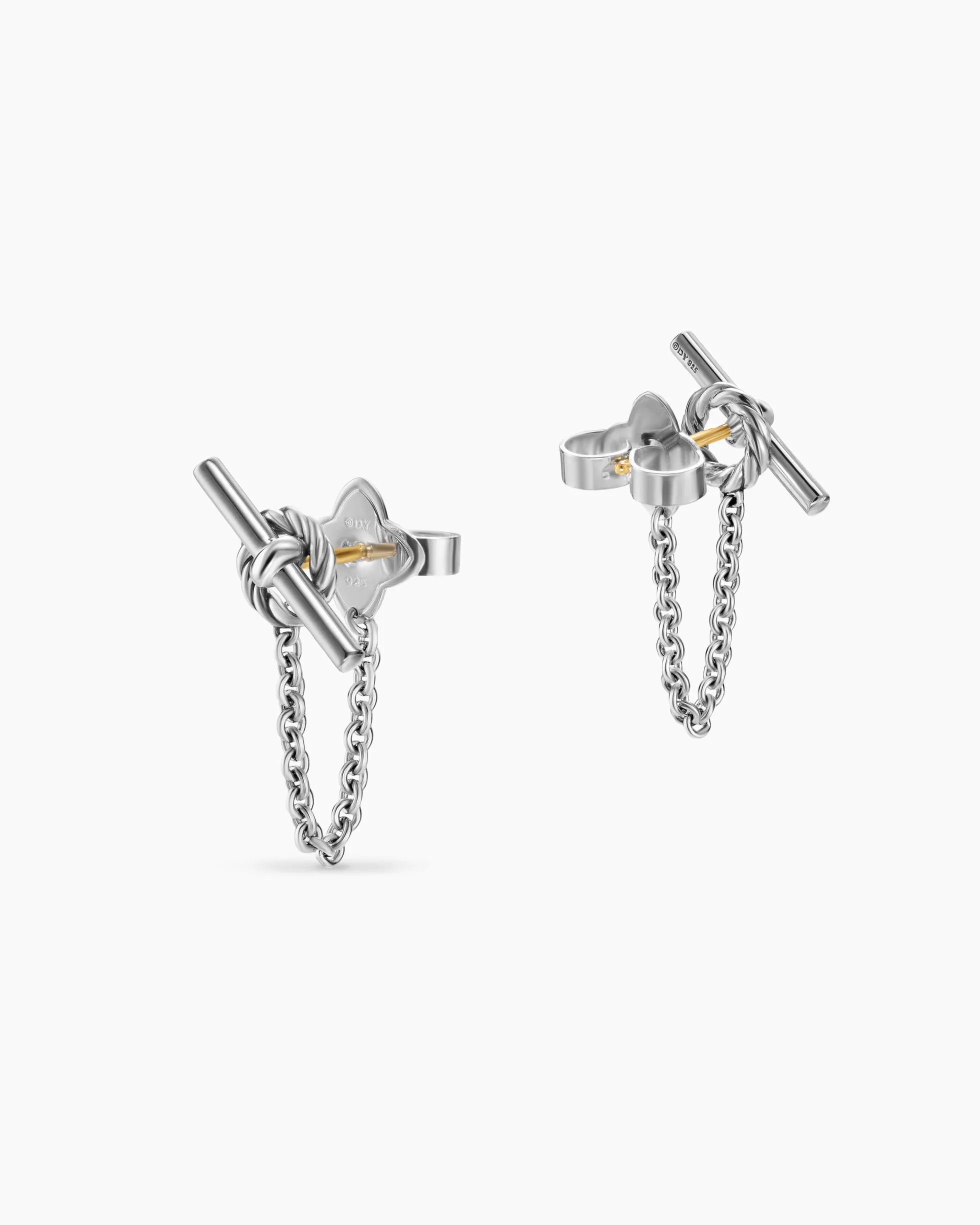 DY Mercer® Petite Toggle Chain Stud Earrings Sterling Silver, 38.2mm