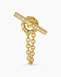 DY Mercer® Petite Toggle Chain Stud Earrings 18K Yellow Gold with Diamonds, 38.2mm