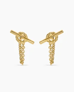 DY Mercer® Petite Toggle Chain Stud Earrings 18K Yellow Gold, 38.2mm