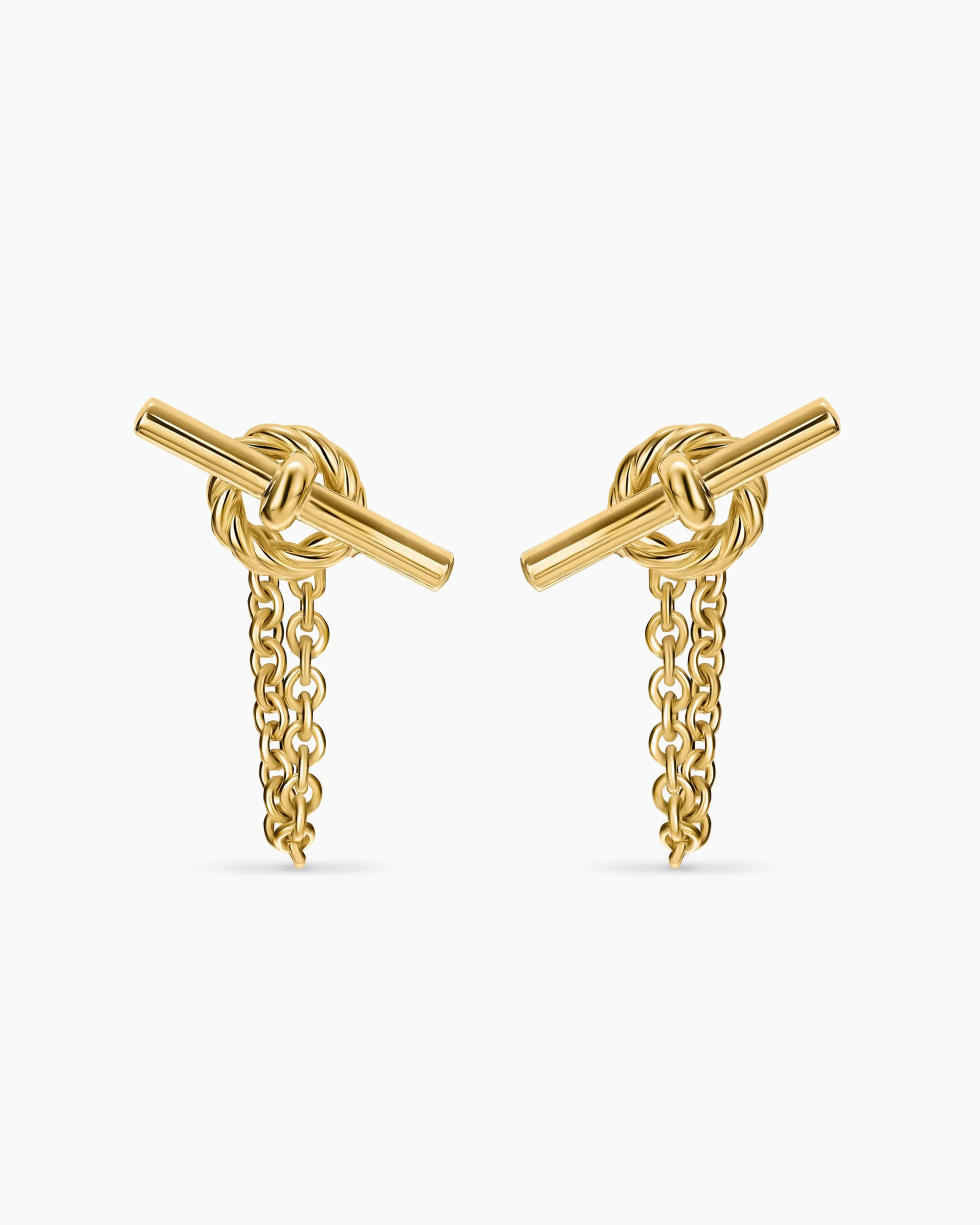 DY Mercer® Petite Toggle Chain Stud Earrings 18K Yellow Gold, 38.2mm