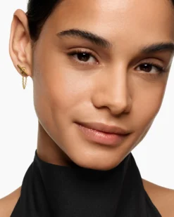 DY Mercer® Petite Toggle Chain Stud Earrings 18K Yellow Gold, 38.2mm