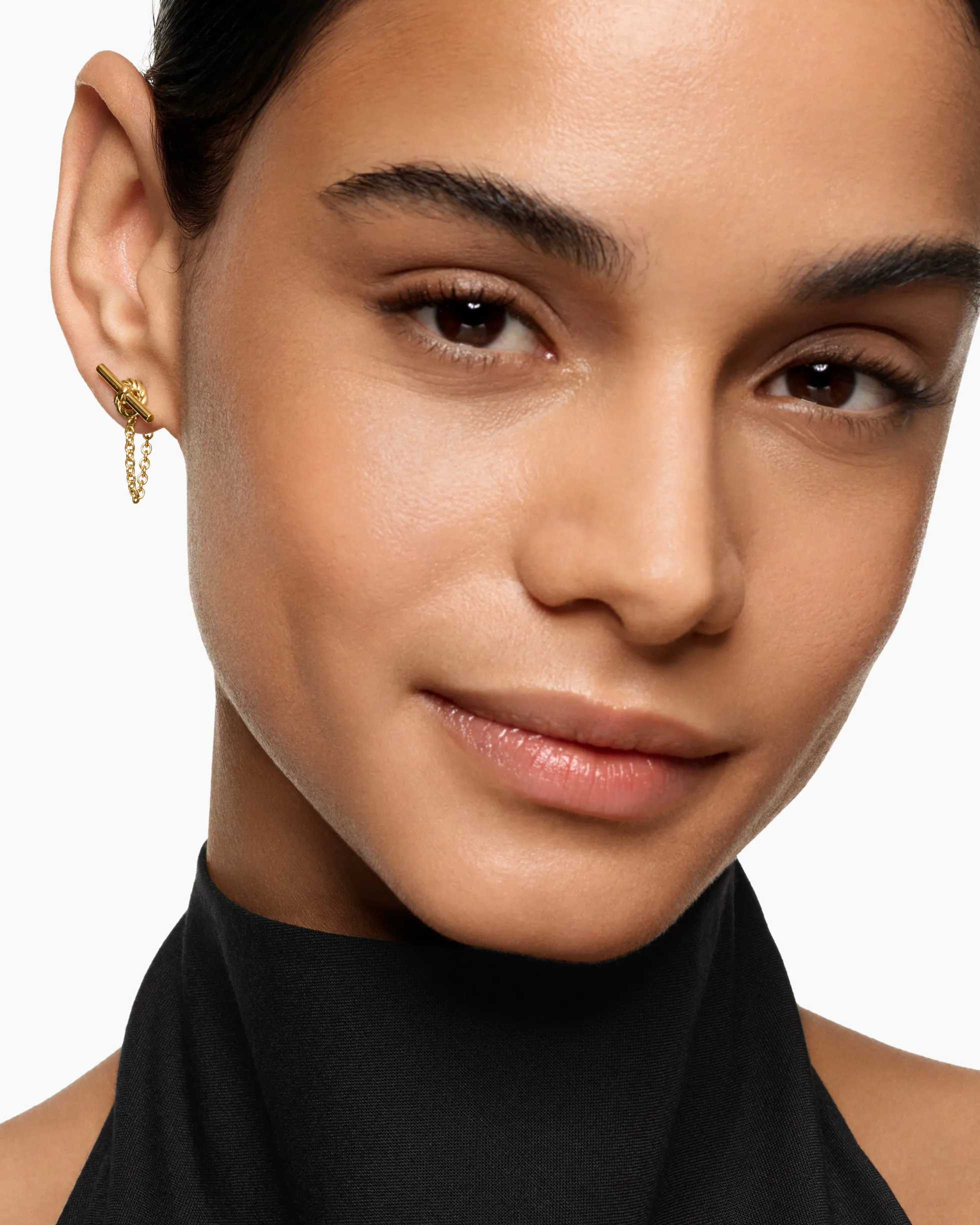 DY Mercer® Petite Toggle Chain Stud Earrings 18K Yellow Gold, 38.2mm