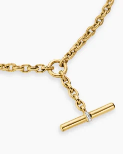 DY Mercer® Petite Toggle Chain Necklace 18K Yellow Gold with Diamonds, 4.5mm