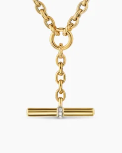 DY Mercer® Petite Toggle Chain Necklace 18K Yellow Gold with Diamonds, 4.5mm